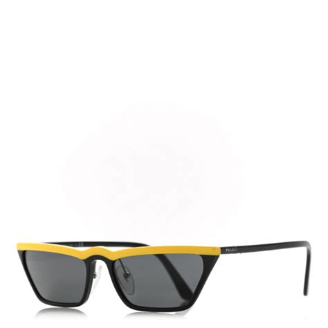 Prada Catwalk Sunglasses Black Yellow SPR 19U 